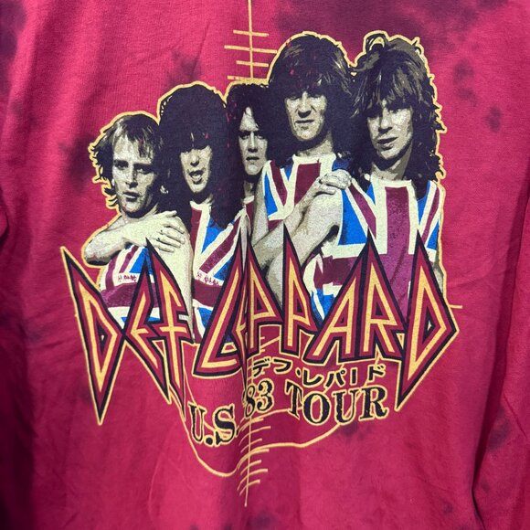 Def Leppard Pyromania 83 US Tour Band Long Sleeve Tie Dye M - Picture 2 of 4